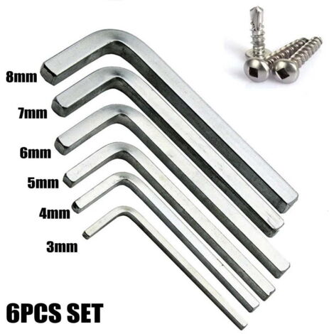 Lot De 7 Clés L à Tête Carrée (3 à 10 Mm) - Acier Chrome Vanadium, Pour Serrage Vis Carrées - 8