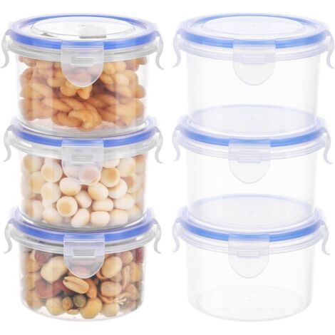 Couvercles de conservation des aliments, boîtes hermétiques, empilables, sans BPA, lot de 6, transparents, 300 ml (1/5)