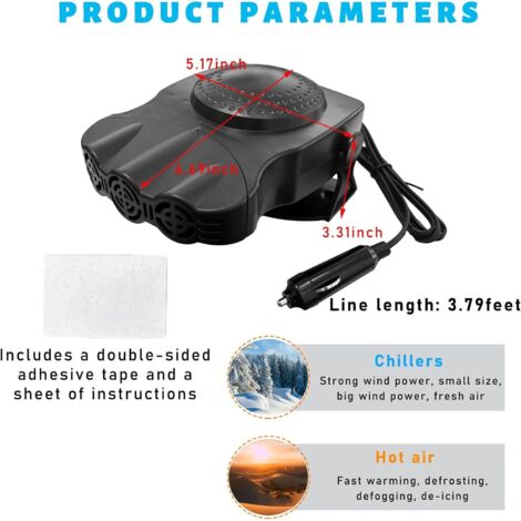 Chauffage Dégivreur Voiture Portable - Ventilateur Chauffant Pour Pare-brise, Désembueur Intérieur