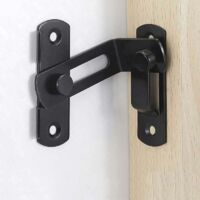 Grandes Boucles De Verrouillage De Porte À Angle Droit De 90 Degrés Boulons De Verrouillage Incurvés Boulons À Levier De Verrouillage Coulissant Pour Portes Et Fenêtres - Noir