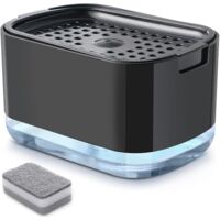 Distributeur de savon à vaisselle avec porte-éponge, distributeur à pompe 2 en 1, distributeur de savon pour évier de cuisine