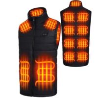 Gilet Chauffant Électrique Veste Chauffante de travail Sans Manche ultraléger Gilet Chauffant électrique Unisexe Rechargeable Intelligent 13 Zones Réchauffeurs 3 Modes Chauffante,Noir,5XL