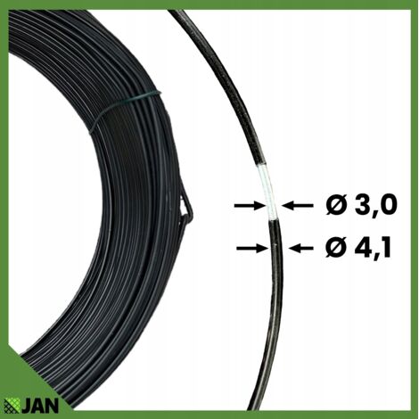 Fil De Tension 2,4mm X 50m Métal Enduit PVC Noir - Câble Fixation Clôture Grillage