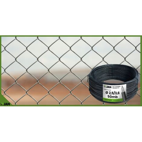 Flandria Fil De Tension 2,4mm X 50m - Fil Métal Enduit PVC Noir Pour Clôture Et Grillage
