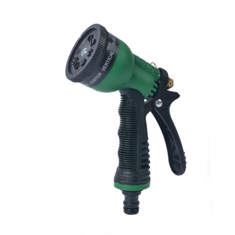 Pistolet à pulvérisation de jardin multifonction 8 réglages haute pression pomme plastique pour lavage de voiture et arrosage des fleurs (1/3)