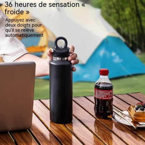 gourde isotherme sans filetage en acier inoxydable 316 ouverture rapide pour exterieur tasse a cafe gardien au chaud et au froid noire (1/4)