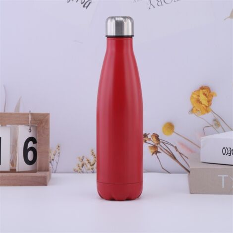 gourde isotherme double paroi en acier inoxydable forme bouteille de bowling rouge isolante sous vide pour sport extérieur portable (1/5)