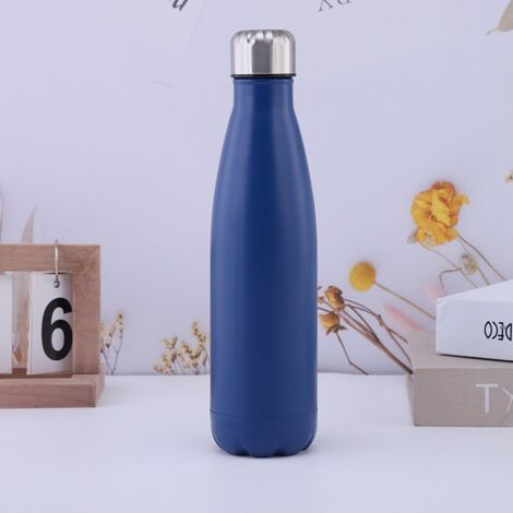 gourde isotherme double paroi en acier inoxydable forme bouteille de bowling bleue isolante sous vide pour sport extérieur portable (1/5)