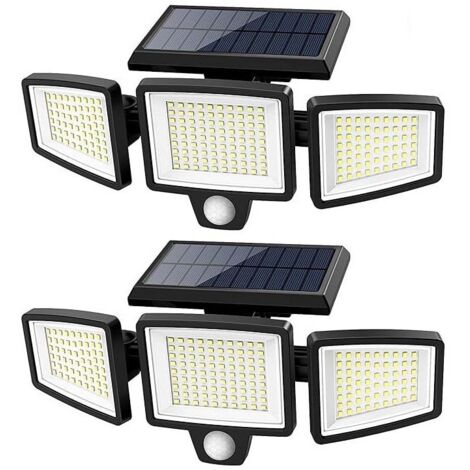 nouvelle lampe solaire intelligente a detection eclairage exterieur pour jardin applique murale pour entree et jardin etanche economique 210 led tout en un