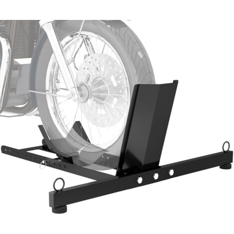 Bloque roue de moto pour pneu avant support de verrouillage réglable sur 14 niveaux pour Ø34-84 cm capacité 816,5kg noir