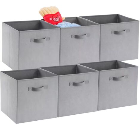 boite de rangement en non tissé pour vetements grande capacité pliable couleur gris usage domestique (1/5)