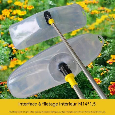 buse anti vent double tête pour pulvérisateur électrique agricole en cuivre et pp diamètre de trou 3.67 mm taille moyenne pour application d herbicides sur arachide maïs riz et cultures (1/5)
