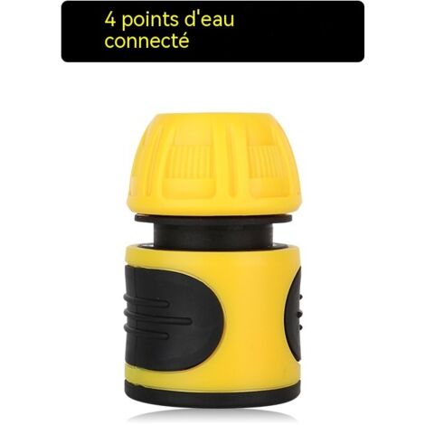 raccord rapide pour pistolet de lavage de voiture modèle tétine quatre tiers pouces revêtu de caoutchouc nouvelle couleur jaune vif accessoire en plastique pour passage d'eau (1/3)