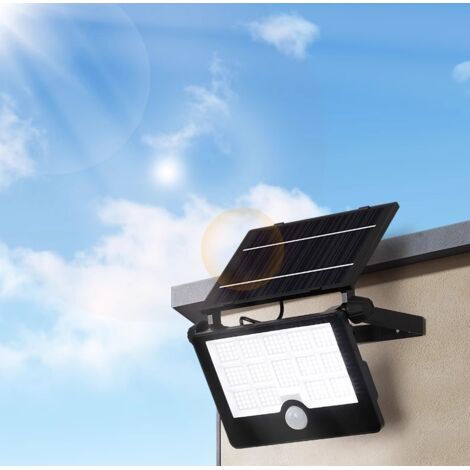 projecteur solaire murale a detection de mouvement 122 led quatre modes etanche ip65 pour exterieur jardin maison 145x104x155 mm (1/4)