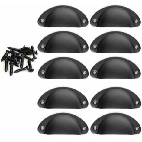 Stoex – Poignée de coquille vintage 10PCS – Fer incurvé – Entraxe 71mm – Pour tiroirs et armoires – Design rétro européen