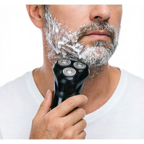 Rasoir électrique homme Aigostar, coiffeuse et outillage de soin robuste, 3 têtes flottantes polyvalentes, rechargeable et compact, utilisation quotidienne à la maison et en déplacement, confort de ra
