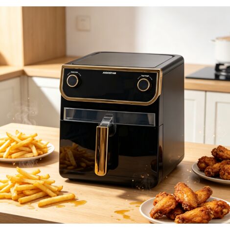 Friteuse sans huile Aigostar 1700W grand format 8L, commandes tactiles et rotatives, cuve avec fenêtre transparente, appareil multifonction cuisine, pratique et intuitif (1/4)