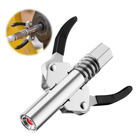 Roleader – Coupleur haute pression double poignée G pour pompe à graisse – Acier allié et caoutchouc – Compatible avec raccord 1/8' Npt
