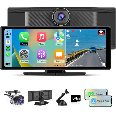 Autoradio sans fil portable 10,26" compatible Apple CarPlay et Android Auto Hexinex (1/5)