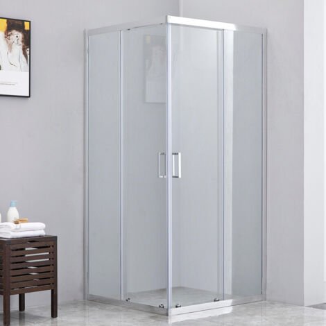 Megistore Box doccia UNIK 6MM 70x100 h190cm in cristallo temperato trasparente con profili e maniglie in alluminio