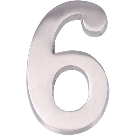 NUMERO 6 NIQUEL MATE 10cm FIJACION INVISIBLE EDM