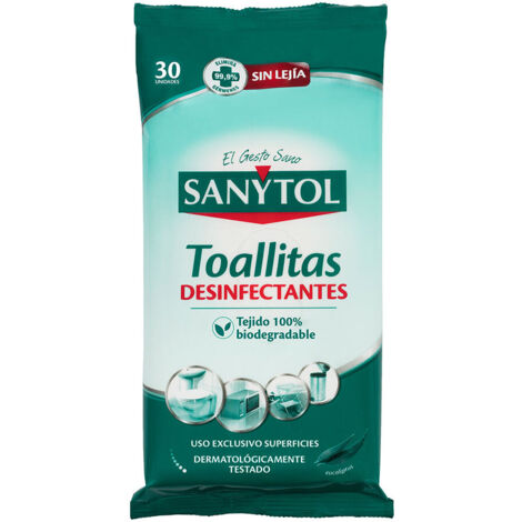 Toallitas Desinfectantes Todas las Superficies SANYTOL 24+6