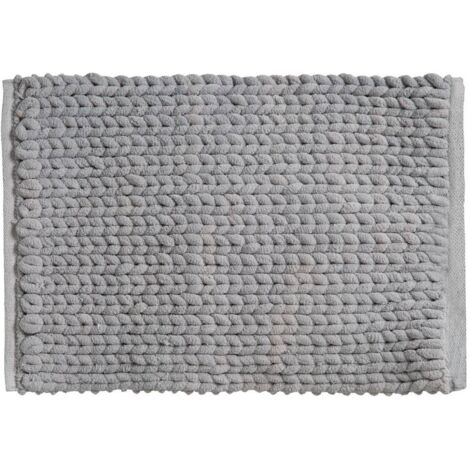 Alfombra De Baño Poliéster 50x75cm Gris