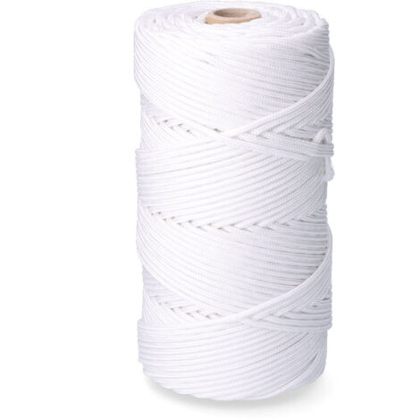Cuerda trenzada pp blanca 5 mm x 200 m (1/4)