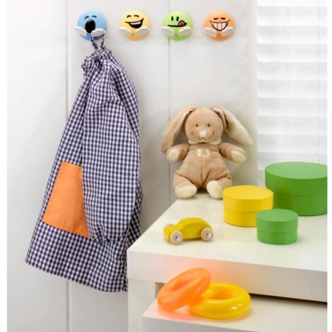 COLGADOR ADHESIVO INFANTIL DISEÑO CARA VERDE. INOFIX