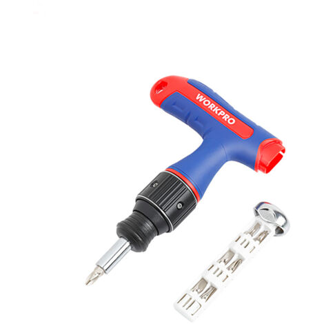 WORKPRO WP221072 - Juego de destornilladores magnéticos profesionales 7 en 1 con mango en T CR-V (1/5)