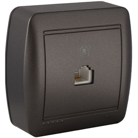 Toma Teléfono RJ11 Superficie 74x72x28mm Color Grafito Solera (1/2)