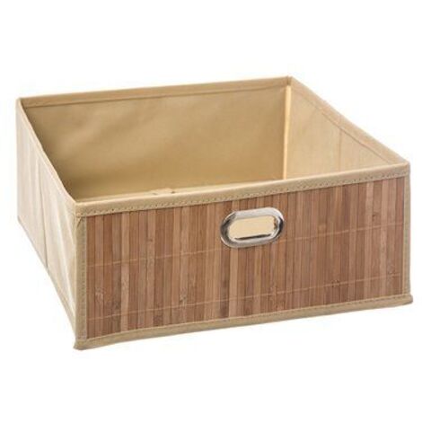 Cesta para mueble de almacenaje bambú natural 31 x 31 x 13,5 cm