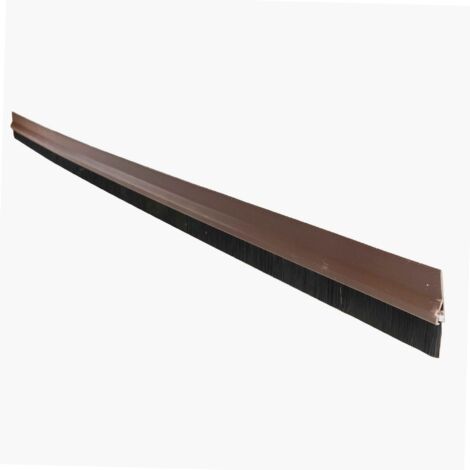 Burlete Puerta Acero PVC 1m Marrón Con Cepillo Fibra Marca