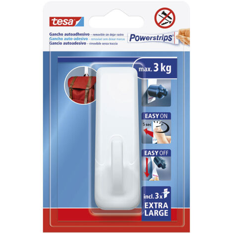 Gancho autoadhesivo powerstrips xl, blanco rectangular (1/2)