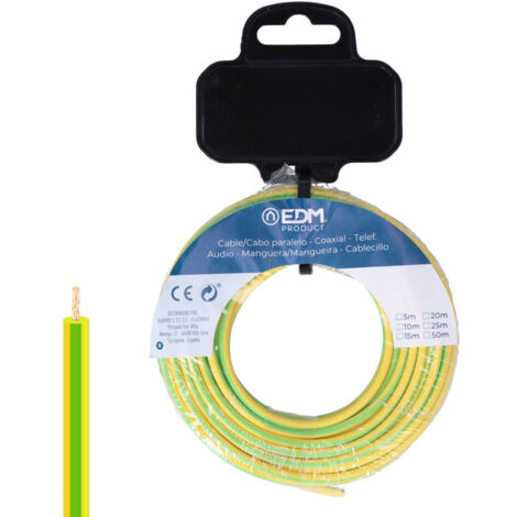 Carrete cablecillo h07z1-k 6,00 mm² bicolor, 15 m (1/2)