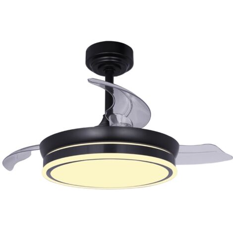CRISTALRECORD Ventilador LED aspas plegables Moss Mini Negro 46W 5520Lm CCT Dim (1/5)
