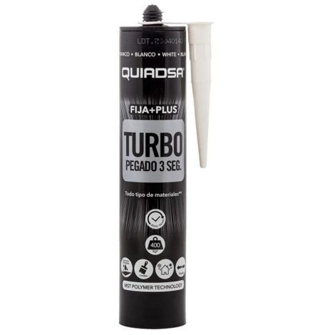 QUIADSA adhesivo turbo quiadsa negro 290ml fija+plus 3seg. 400kg/m2