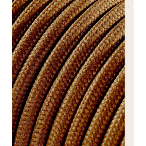 CABLE CORDON TUBULAIRE 2x0,75mm MARRON BRILLANTE 5m (1/3)