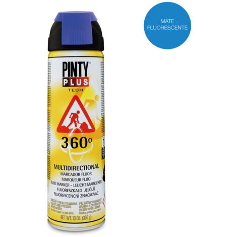 PINTURA EN SPRAY PINTYPLUS TECH 650cc MARCADOR 360° AZUL T118 (1/2)