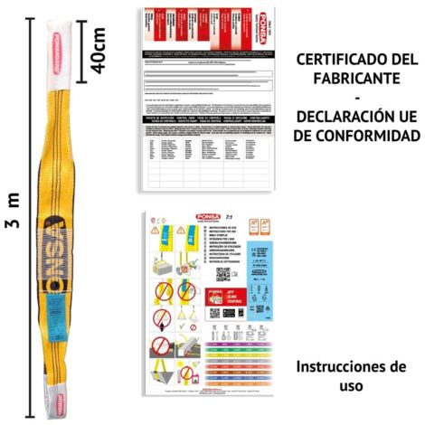 Eslinga plana 3m 3 toneladas 030,091,003,108 cargopack