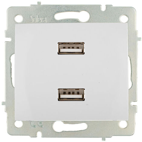 CARGADOR DOBLE USB 230V 5V 4200mA BLANCO DE EMPOTRAR ERP2USB S.EUROPA SOLERA ERP2USB