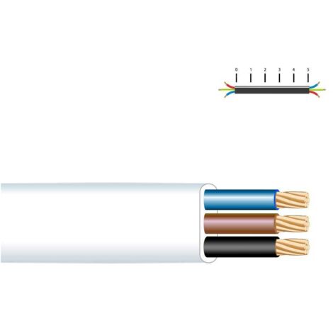 Carrete manguera plana 3 g 1,50 mm² blanca, 25 m (1/5)