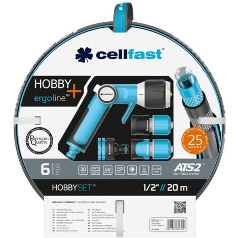 Set manguera de riego Hobby ATS2 de 12,5 mm x 20 m con conectores y pistola Cellfast