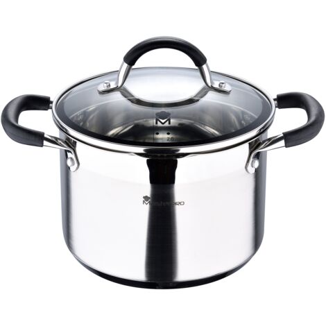 Olla ø20x14cm 4l acero inoxidable con tapa foodies bgmp-1505-bk masterpro (1/5)