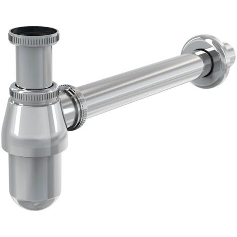 Sifón de botella 1-1/4” x 32 mm fabricado en latón cromado con tubo de 30 cm (1/2)