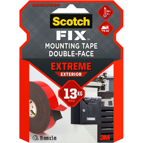 Cinta doble cara de montaje para exteriores extreme, 19mmx5m, máx 13 kg (1/2)