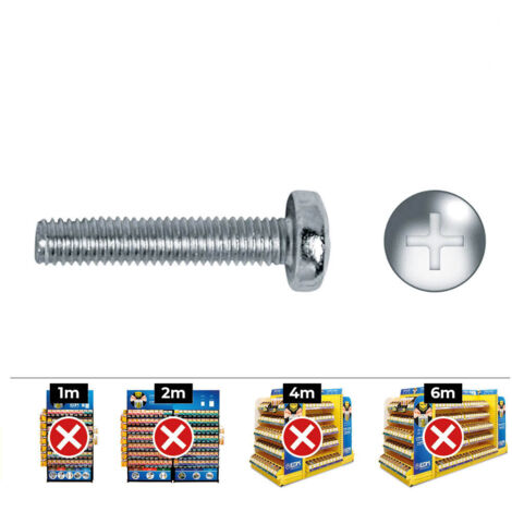 CAJA 500 unid. TORNILLO METRICA ALOMADO PHILIPS DIN/REF 7985 Ø4x25mm ZINCADO CELO