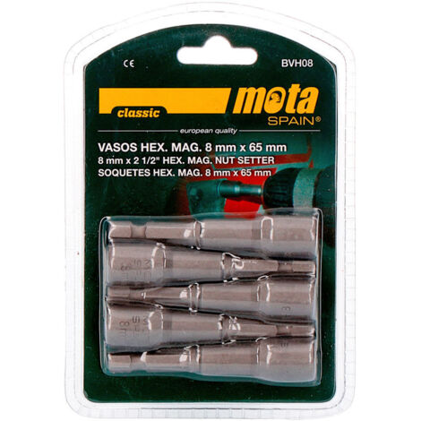 JUEGO PUNTAS VASO HEXAGONAL MAGNETICA 8x65mm BVH08 MOTA (1/2)
