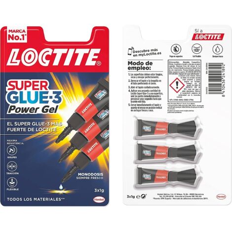 Adhesivo Instantáneo Loctite Super Glue-3 Power Gel Mini Trio 3 Unidades (1 g)