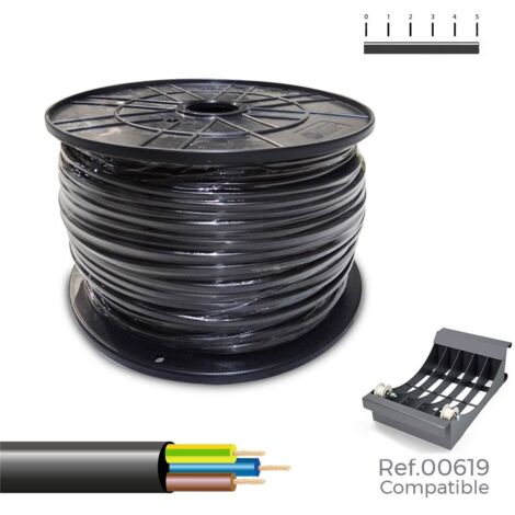 SEDILES Manguera tubular VV-K0.6/1KV 600/1000V 3G2,5mm² color negro 100m (bobina de Ø40x20cm)